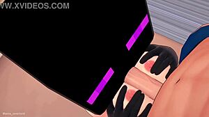 caliente's enderman cosplay leads to hot masked solo fuck in infirmary wearing towel 😏