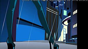 Redhead and blonde share blowjob in threesome animation