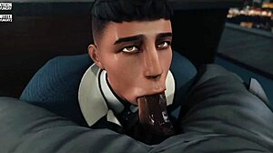 Intruders sneak into a steamy gay cartoon legend with subtitles