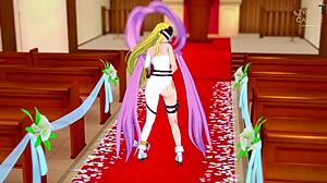 Angewomon blonde slut masturbates pov in angelic form - digimon 😈