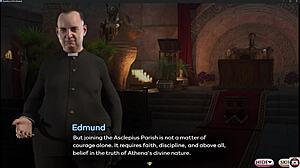 Curvy babe in sexy outfit teases with big tits and roleplay before sucking cock in 3d visual novel