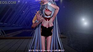 3d rule 34 animation features Iori in night pool love sex bunny version