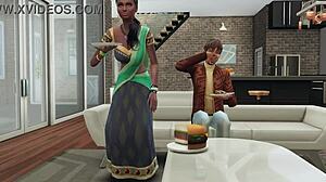 first night with newly married indian couple exploring big tits and anal in 3d anime wedding outfit