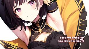Shinonome Ena gives light femdom jerk off instructions in game. Do you follow her commands?