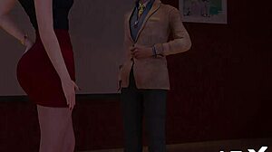 fashionbusiness game exposes naked ass at work in 3d cartoon hentai style