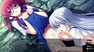 I think it's not lesbian if vaginas don't touch in Grisaia no Meikyuu bonus episode 1.