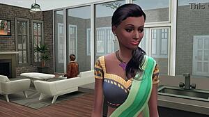 first night with newly married indian couple exploring big tits and anal in 3d anime wedding outfit