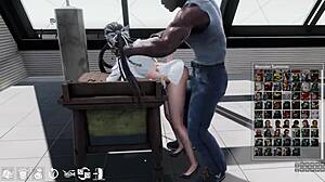 BBW继母在巨屌上高潮