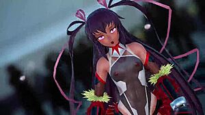 Kuromaru performs detailed dancing moves with mona and yukikaze lamb in 3d rule 34 animation