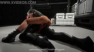 Redhead Rides Monster Cock In Latex Cowgirl!