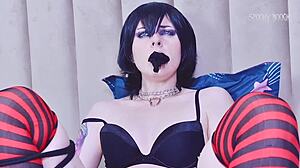 Goth teen slave in cosplay endures rough anal compilation with fingering and creampie in tight ass. She moans as prostitute whore takes cock until homemade squirting fetish climax.