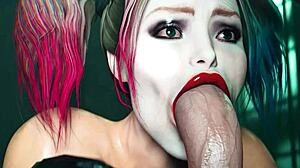 batman blowjob from crazy harley quinn