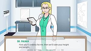In the first part, a chubby doctor gives his patient a handjob in the hospital.