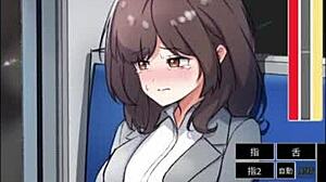 Magic Masturbator Action on Office Lady in Train Hentai Game - Explosive Orgasm!