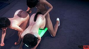 hey, check out these three femboys in hardcore action together