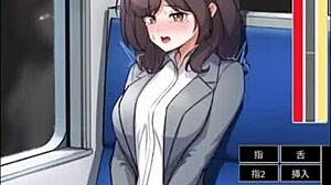 Magic Masturbator Action on Office Lady in Train Hentai Game - Explosive Orgasm!