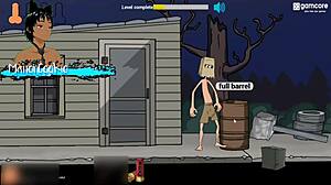 Fuckerman Fucks Brunettes Around Town In Hentai Game