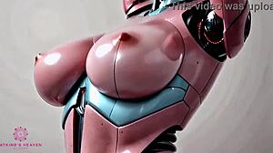 so this advanced sex robot just lets you go at her, ending with cum all over those huge breasts in close-up pov ai