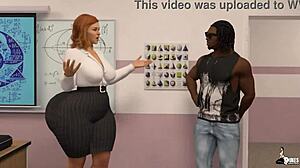 Mrs Keagan unleashes big tits in afterschool interracial mature action