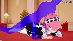 Ram and Rem share intense emotional sex in Re Zero hentai.