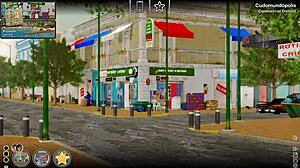 At the inn, big tits bounce during the anime game adventure.