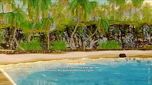 At the inn, big tits bounce during the anime game adventure.