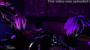 Cyberpunk vixen in big ass blowjob and cowgirl riding dominates sneaky burglar thief with femdom control. She devours him fully in animation.