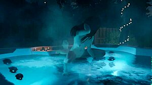 家庭派对游戏导致在泳池中热水浴缸性交