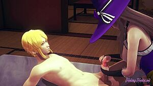 genshin impact hentai - lisa gets sucked and fucked on tatami mat