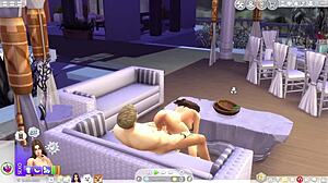 The Sims 4 animation with big tits and intense fucking