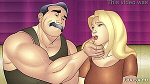 fucking the milf and 20-year-old girl in animated porn group scene.