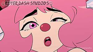 What happens when a cute horny clown girl gets wild in this sexy animated dubbing
