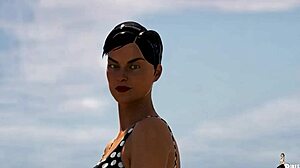 丰满熟女在海滩上接受BBC