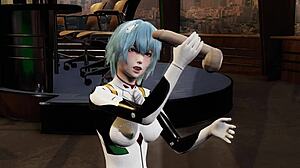 Rei ayanami engages in 3d porn with sucking and handjob in kill la kill