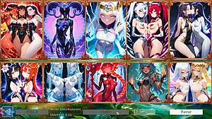 Battle Babes Hentai Game Slideshow: 10 Hot Fantasy Girls with Elara and Seraphina.