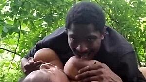 Young ebony woman enjoys outdoor activity in public