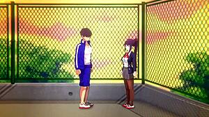 cute college lady feels intense pleasure having sex with man in 7 days girlfriend hentai game.