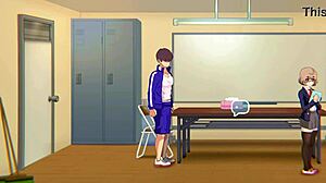 cute college lady feels intense pleasure having sex with man in 7 days girlfriend hentai game.