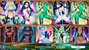 Battle Babes Hentai Game Slideshow: 10 Hot Fantasy Girls with Elara and Seraphina.