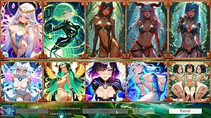 Battle Babes Hentai Game Slideshow: 10 Hot Fantasy Girls with Elara and Seraphina.