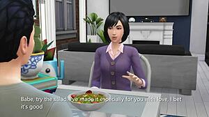 horny girlfriend fucked rough in doggystyle after lunch in sims 4 3d animation