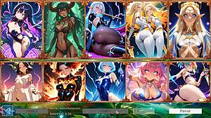 Battle Babes Hentai Game Slideshow: 10 Hot Fantasy Girls with Elara and Seraphina.