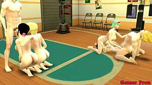 Dragon Ball Hentai Orgy Goku and Vegeta Fuck Wives Hard in Ass Like Bitches with Bride and Sister-in-Law