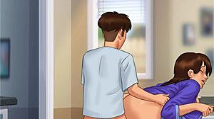 Summertime Saga Debbie在厨房做爱