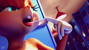 Lola Bunny在打破规则动画中独自自慰