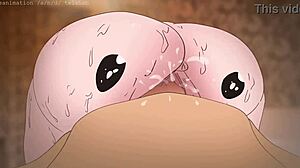 Piplup on Bulma's Ass in Pokemon Dragon Ball Hentai