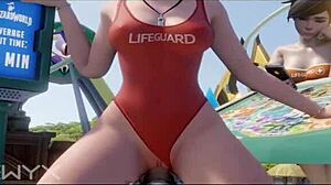 i love riding that cock in cowgirl as mercy lifeguard in this overwatch 3d animation with average waiting time