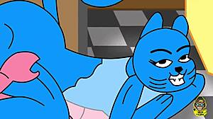 Richard and Nicole Watterson engage in intense fucking, with his big cock exploring her pussy in a hardcore anime scene, leading to licking and muff diving before the final climax.