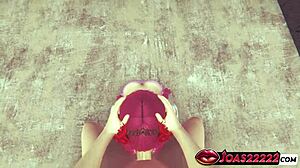 舌头恋物特写 - 公主Trix红发舔舐并获得POV面部射精在3D本子动画中