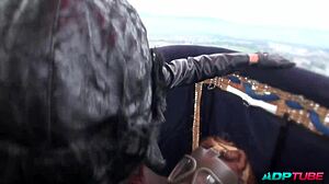 Anal domination of mature woman in balloon